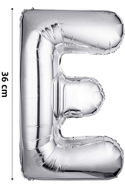 Onay Store بالون فويل حرف E بالون هيليوم 36 سم لون فضي - بالون حرف E - بالون ...