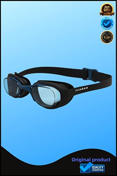 Decathlon Black Clear Glass Swimming Goggles - Pool L Size, 100 Xbase