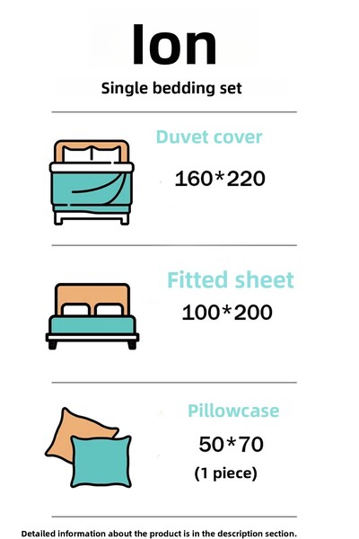 İQON Fitted Sheet Duvet Cover Set Single Spring Beige