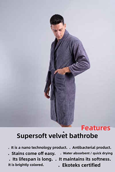 denizlicotton Ανδρικό αντιβακτηριδιακό μπουρνούζι SuperSoft