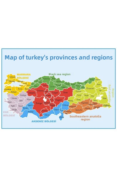 Sticksy خريطة مناطق ومناطق تركيا 70x100 رقائق ذاتية اللصق