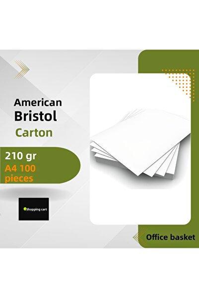 Ofissepeti كرتونة بريستول الأمريكية 210 جرام A4 100 قطعة - سلة مكتب (1.3 كجم)