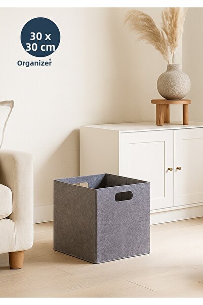 HOMİNG منظم خزانة منظم من اللباد متعدد الأغراض من هومينج - رمادي مفرد // 30 × 30 سم