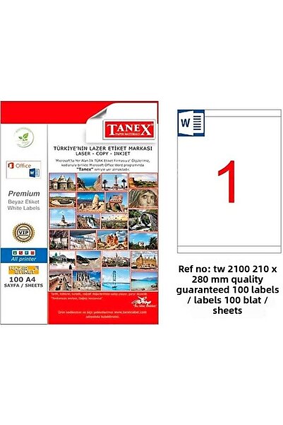 Tanex ETICHETĂ LASER 210x280 mm TW-2100