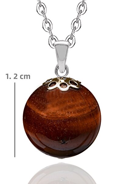 Tesbih Atölyesi قلادة من حجر عين النمر البني المعتمد من الحجر الطبيعي (جودة AAA)