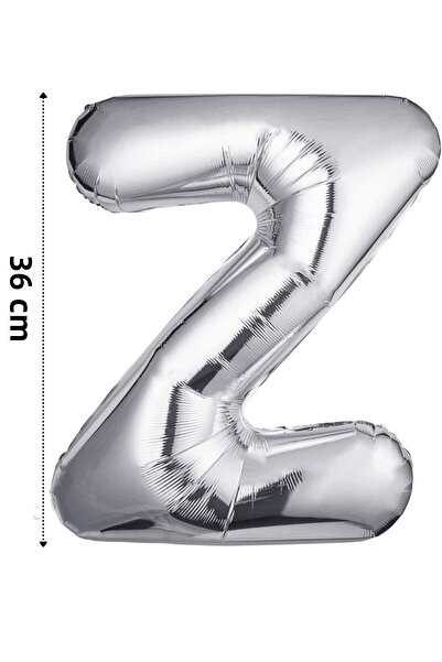 Onay Store بالون فويل حرف Z بالون هيليوم 36 سم لون فضي - بالون حرف Z - بالون ...