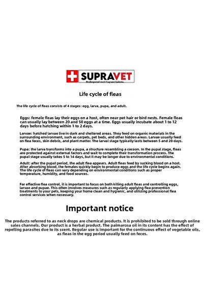 Supravet Small Breed Dog Leather and Hair Care Oil; Lice Flea Tick External Asalak Drop 1-10Kg (1ml)