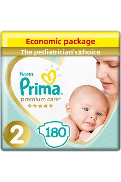 Prima بريميوم كير حفاضات أطفال عدد 2 عدد 180 قطعة