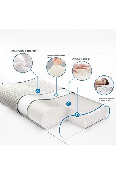NEW LİFE PİLLOW Double Tree Double Neck Support & Full Orthopedic Visco Pillow