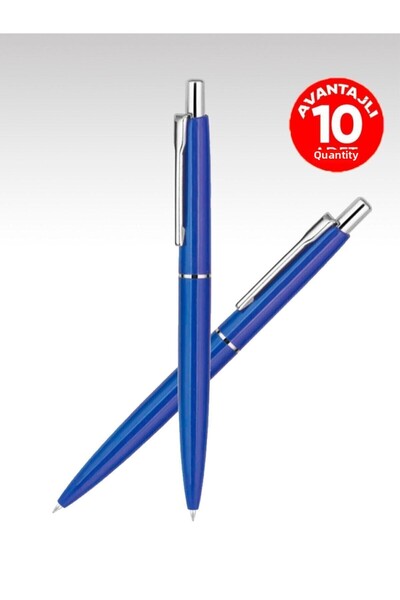 EGESTA 10 قطع قلم حبر جاف مع مشبك (حبر أزرق) - أخضر داكن