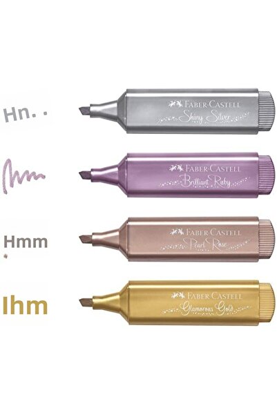 Faber Castell مجموعة أقلام تحديد أصلية مكونة من 4 ألوان معدنية