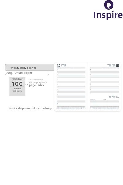 inkspire 2026 Agenda Faux Leather Bound 14X20 cm Lined 1 Piece Daily Yearly Planner 2026 Year Agenda