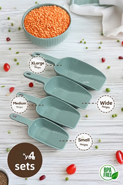 Vienev Mint Colored 4-Piece Plastic Food Shovel Set