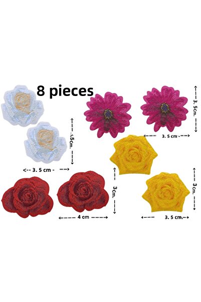 Megas Etiket مجموعة من الورود المنسوجة المختلطة الملتصقة بالحديد