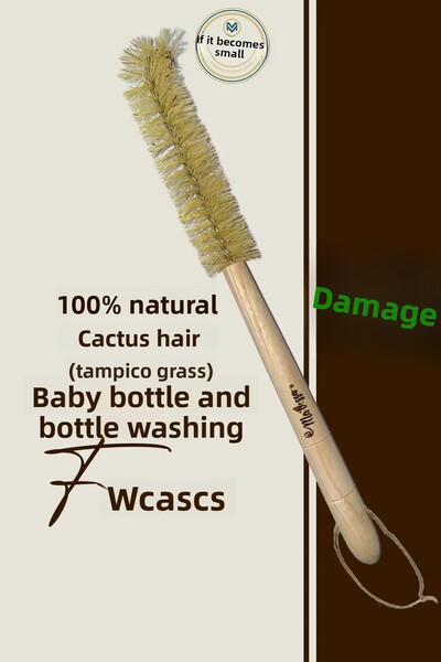 Ma'Vessa شعر الصبار الطبيعي (عشبة التمبيكو) زجاجة رضاعة خشبية نباتية مزخرفة و...