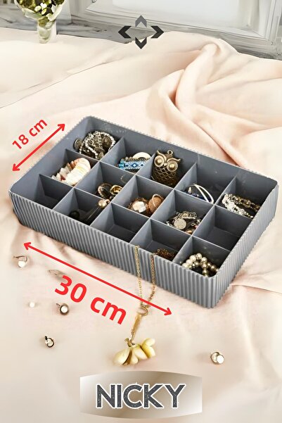 LİGROUND Nıcky 15 Compartment Drawer Organizer Socks Organizer in Cabinet Organizer Jewelry Box