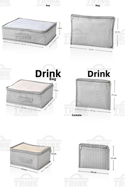 Trink Çanta 6-Piece Baby Birth Bag Organizer Set (Mesh - Polka Dot)