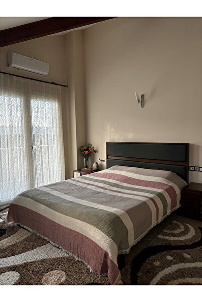 Medaillon Home Striped 4 Layer Muslin 100% Cotton Double Sided Bedspread - Pike 220x240