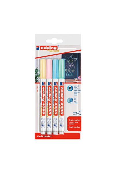 Edding 4085 Model Chalk Chalk 4-Piece Pencil Set - Pastel Tones