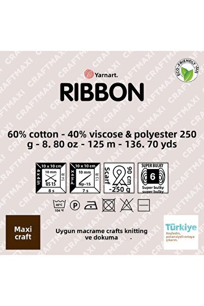 Yarnart Ribbon - Accessory Hand Knitting Thread Turquoise-763