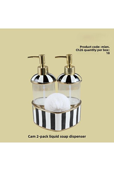 MİEN Mien Set of 2 Heart Glass Liquid Soap Dispenser - Mi̇en.Ch26