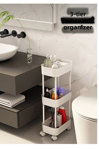 MİMOZA PARK Organizator multifuncțional sub chiuvetă cu 3 straturi Organizator cu șase roți Tegah în interiorul dulapului