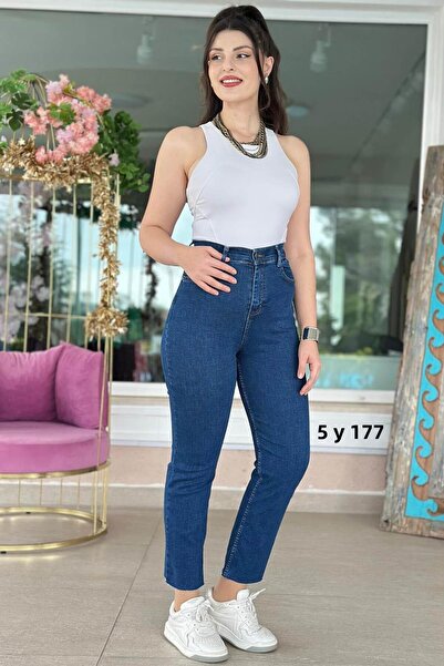 İnce Topuk Ultra Lycra Boyfit Jeans 5Y177