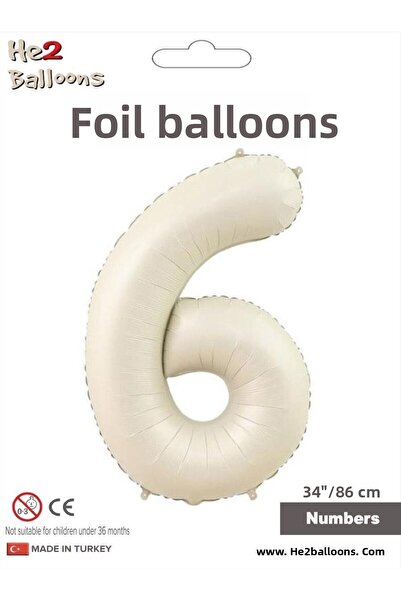 MFM بالون فويل كريمي بيج - رقم 6 سنوات، 86 سم