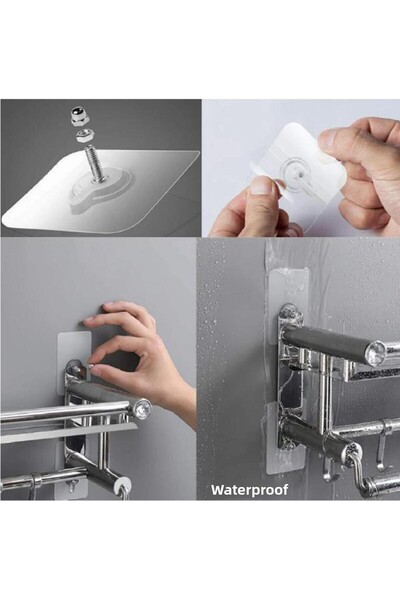 Fırtına Ticaret شماعة حائط عملية مع خطاف شماعة لولبية ذاتية اللصق 12 قطعة