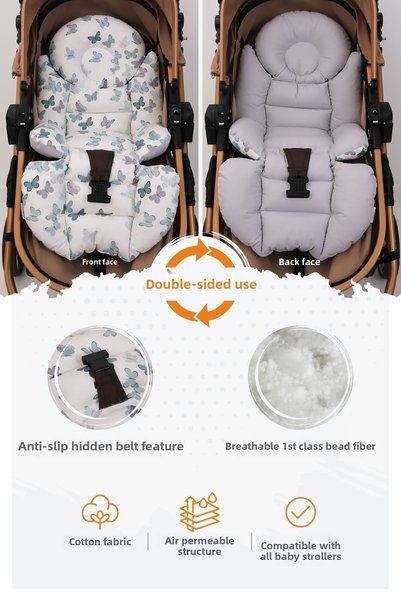 Umaybebek Orthopedic Baby Stroller Cushion with Waist Support, Cotton Fabric - Original Product