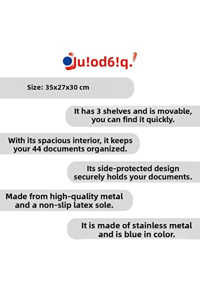 Bigpoint | Метален перфориран рафт за документи, комплект от 3, син, здрава метална конструкция, за документи A4 и Letter