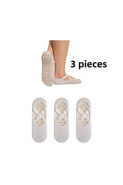 Aware Time Șosete pentru femei, 3 piese, cu talpă anti-alunecare, pentru yoga...