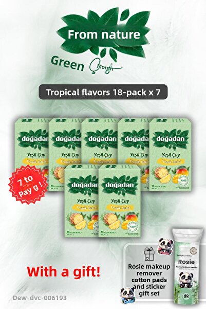 Doğadan Buy 7 Get 6 Tropical Flavors 18-Pack and Rosie Cotton Gift