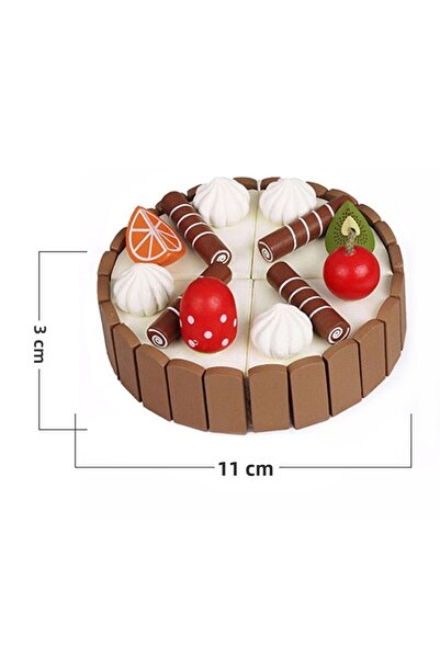 Fab N Funky Role Play Wooden Birthday Cake Cutting Toy Set for Kids, Magnetic Pretend Play