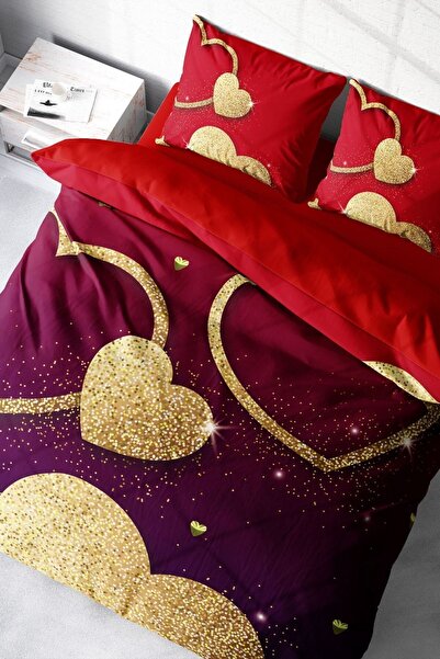 MonoHome Σετ Παπλωματοθήκη Βαμβακερό Σατέν για την Ημέρα του Αγίου Βαλεντίνου