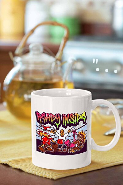 Piktorya كوب مطبوع عليه سانتا كلوز والديك الرومي للملاكمة