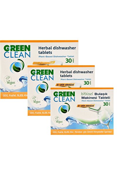 Green Clean Herbal Dishwasher Tablet 30 Pieces X 3 Pieces