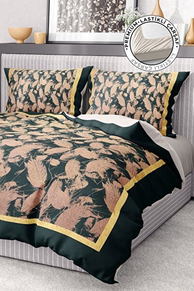 MonoHome Set cuvertură de pilota din satin 100% bumbac Cearșaf de lux dublu 3...