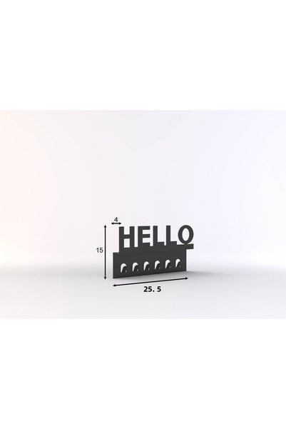 Rarart Concept Hello Metal Wall Key Holder - Stylish and Functional Matte Black Key Hanger 15X25.5 cm