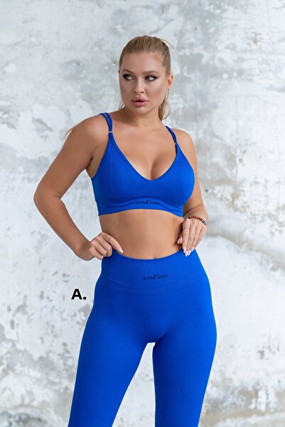 GYMXPRO Set de sutien albastru cu snur cu push-up fără cusături