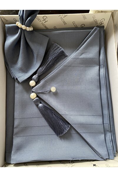 glory home طقم مفرش طاولة كتان عتيق 26 قطعة