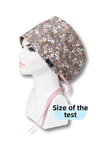 doktorbonem Пролетен флорален мотив - лилава скромна хирургическа шапка, шапка за лекари и медицински сестри в здравеопазването