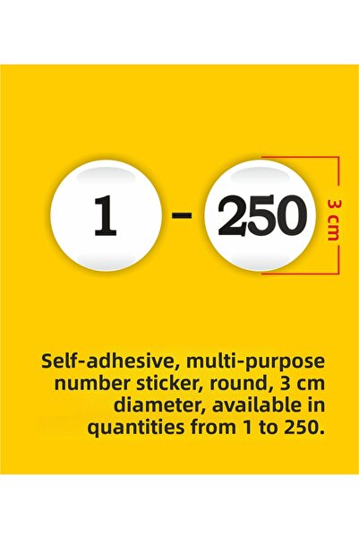 ENGINPRINT 1-250 Αυτοκόλλητο αριθμού γενικής χρήσης