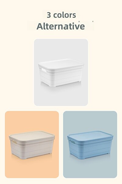 Vienev Κουτί αποθήκευσης 5 λίτρων με 6 καπάκια Λευκό