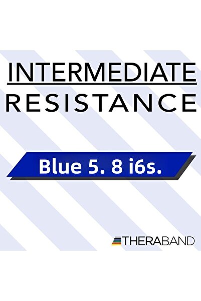 THERABAND Thera-band Blue, banda de exerciții foarte rezistentă pentru Pilates, cauciuc, 1,5 metri