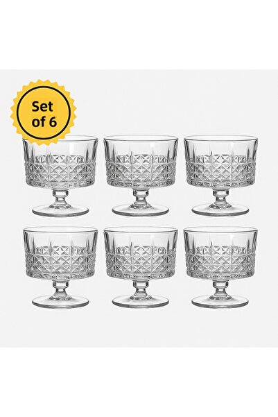 İnova Home Decor مجموعة من 6 أوعية حلوى وكسترد بنمط مقطوع