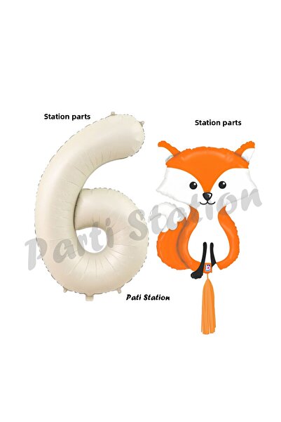 Parti Station مجموعة بالونات الثعلب اللطيفة لعمر 6 سنوات - مجموعة عيد ميلاد و...