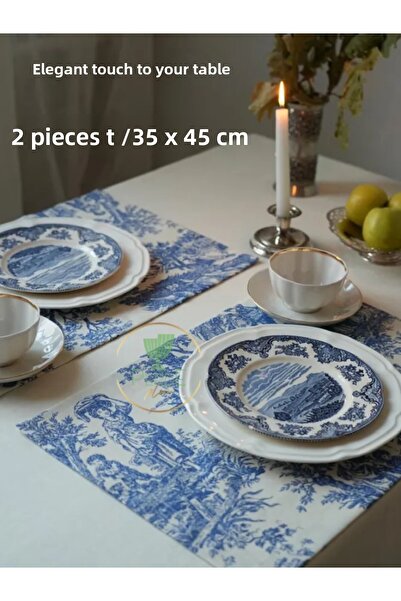Perdeplus French Style Decorative American Service, 35 X 45 Cm, 2 Pieces