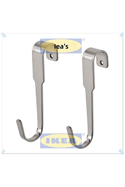 IKEA Cârlig din oțel de culoare argintie Hultarp, cârlig pentru șină, umeraș pentru șină, 11 cm, set de 2