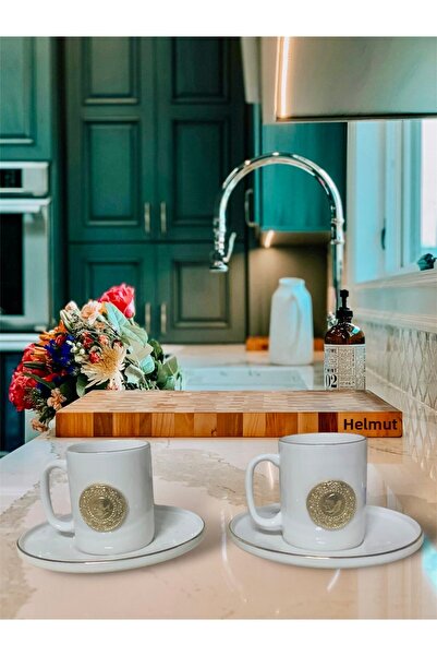 Sillage Home طقم فناجين قهوة ذهبي ومذهّب مكون من قطعتين - فناجين قهوة لشخصين